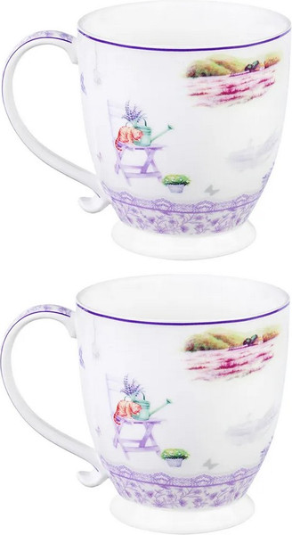 Набор кружек Elan Gallery Лаванда New Bone China / 420772