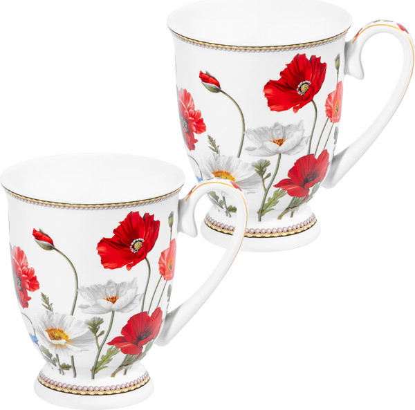 Набор кружек Elan Gallery Маки New Bone China / 420775 - фото