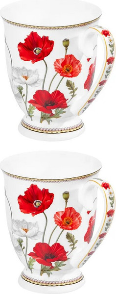 Набор кружек Elan Gallery Маки New Bone China / 420775