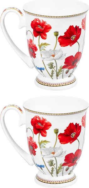 Набор кружек Elan Gallery Маки New Bone China / 420775