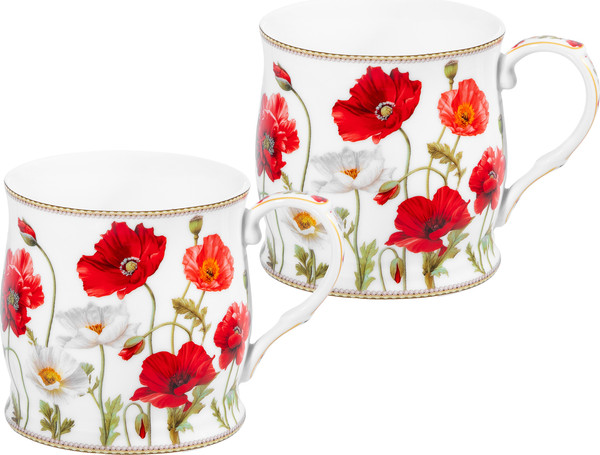 Набор кружек Elan Gallery Маки New Bone China / 420777 - фото