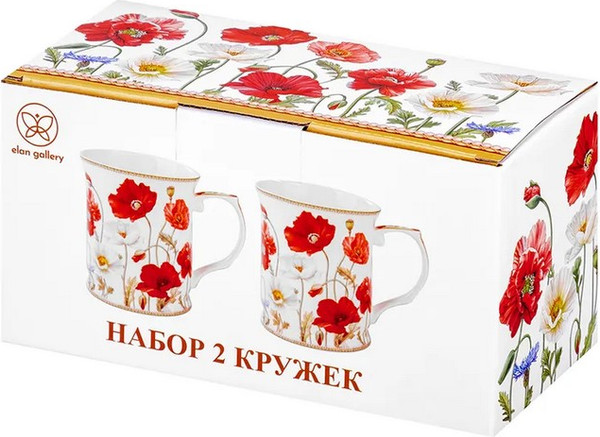 Набор кружек Elan Gallery Маки New Bone China / 420778