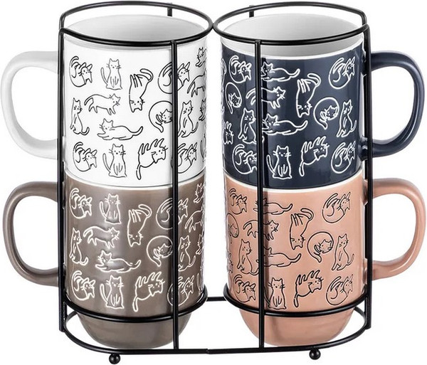 Набор кружек Elan Gallery Кошачья жизнь / 880229