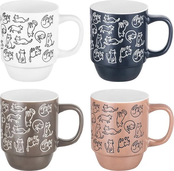 Набор кружек Elan Gallery Кошачья жизнь / 880229