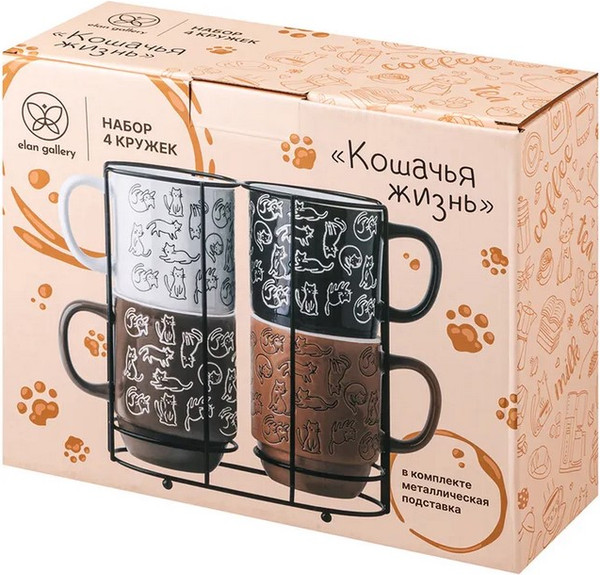 Набор кружек Elan Gallery Кошачья жизнь / 880229