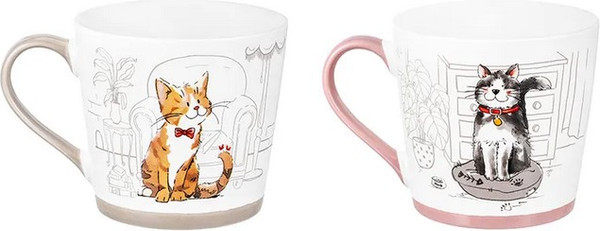 Набор кружек Elan Gallery Довольные коты / 880228