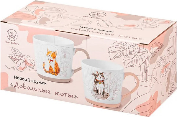 Набор кружек Elan Gallery Довольные коты / 880228