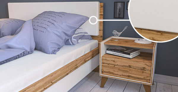 Двуспальная кровать ELVA Нодо NEM01K-1690/2060/1010 (01)