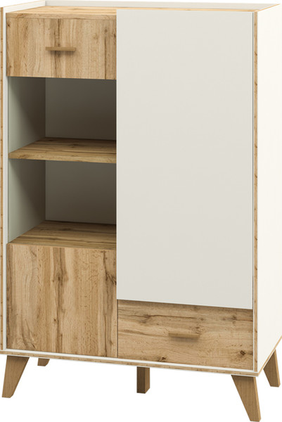 Шкаф с витриной ELVA Нодо NEM01HS-1D1V1S-810/400/1320 (01) - фото