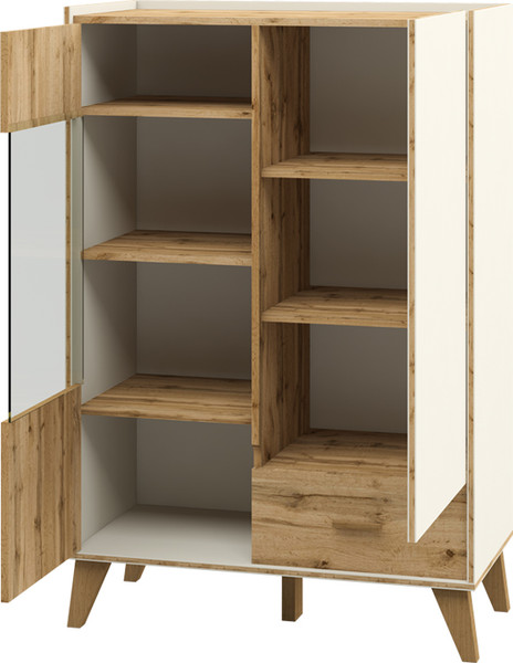 Шкаф с витриной ELVA Нодо NEM01HS-1D1V1S-810/400/1320 (01)