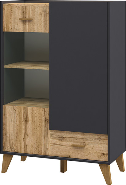 Шкаф с витриной ELVA Нодо NEM01HS-1D1V1S-810/400/1320 (02) - фото