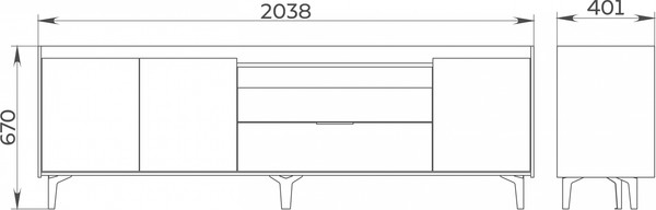 Тумба ELVA Эссен NEM04T-3D2S-2040/400/670 (29)