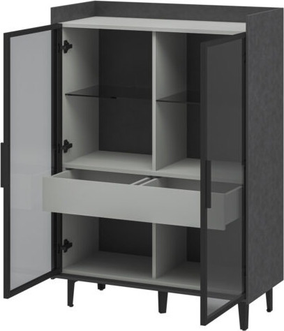 Шкаф с витриной ELVA Эссен NEM04HS-2V1S-930/400/1310 (29)