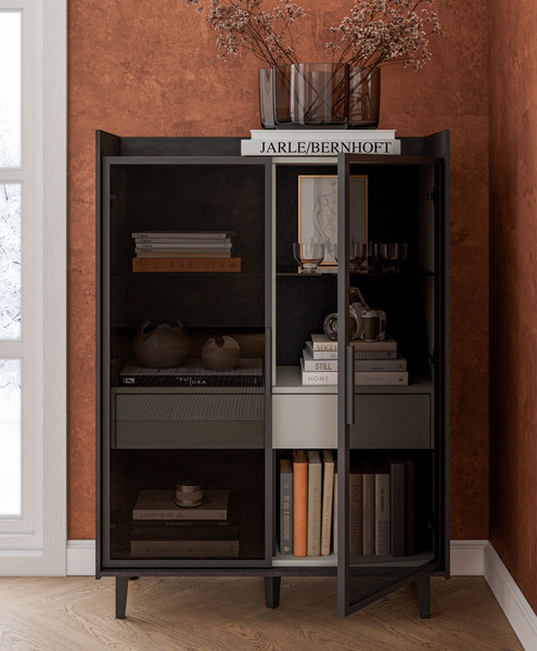 Шкаф с витриной ELVA Эссен NEM04HS-2V1S-930/400/1310 (29)