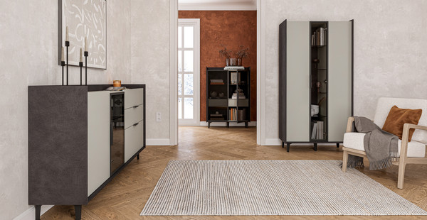 Шкаф с витриной ELVA Эссен NEM04HS-2V1S-930/400/1310 (29)