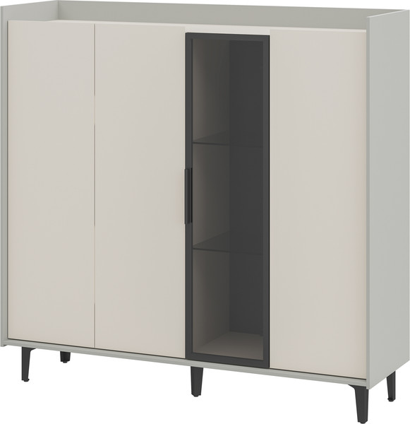 Шкаф с витриной ELVA Эссен NEM04HS-3D1V-1360/400/1310 (30) - фото