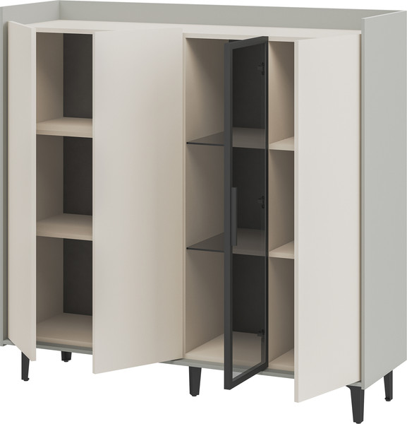 Шкаф с витриной ELVA Эссен NEM04HS-3D1V-1360/400/1310 (30)