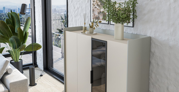 Шкаф с витриной ELVA Эссен NEM04HS-3D1V-1360/400/1310 (30)