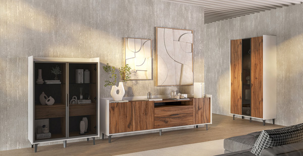 Шкаф с витриной ELVA Эссен NEM04HS-2V1S-930/400/1310 (31)