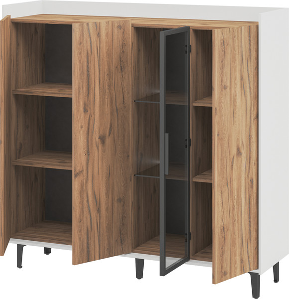 Шкаф с витриной ELVA Эссен NEM04T-3D1V-1360/400/1310 (31)