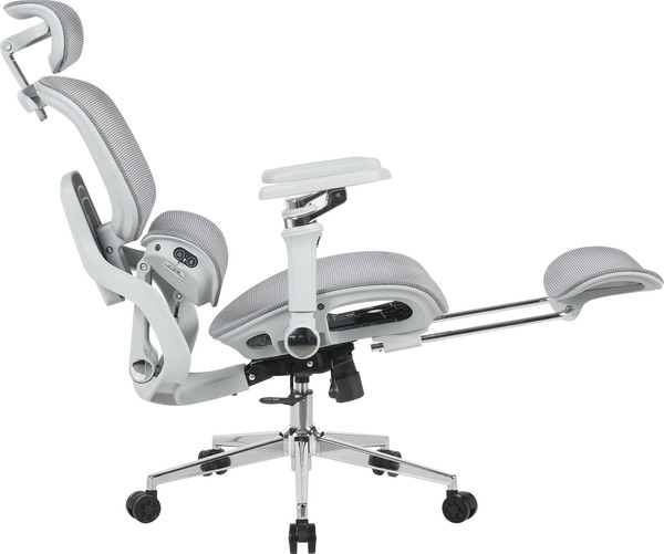 Кресло офисное TopChairs Prodigy с оттоманкой (серый)