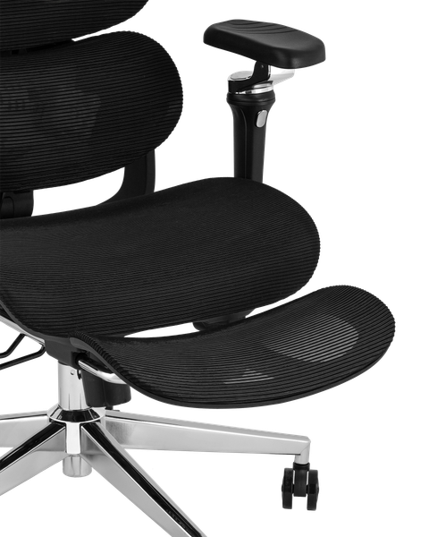 Кресло офисное TopChairs Prodigy с оттоманкой (черный)