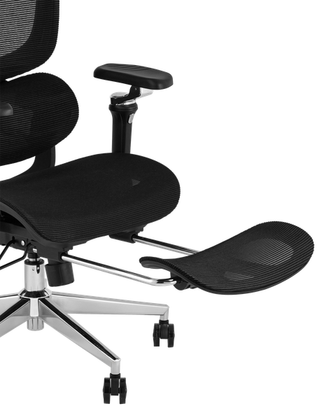 Кресло офисное TopChairs Prodigy с оттоманкой (черный)