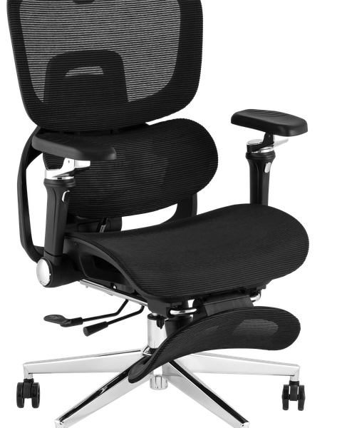 Кресло офисное TopChairs Prodigy с оттоманкой (черный)