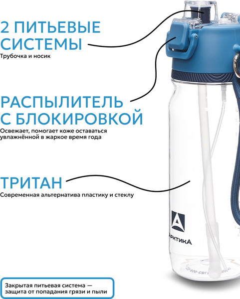 Бутылка для воды Арктика 723-800-CBLT