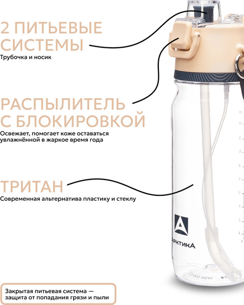 Бутылка для воды Арктика 723-800-BGBL