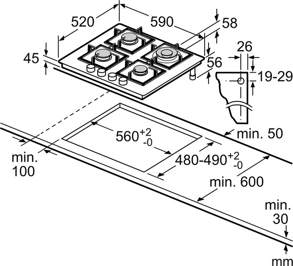 Газовая варочная панель Bosch PNH6B6K40