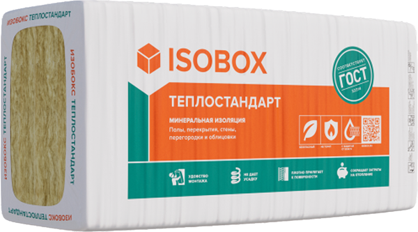 Минеральная вата Isobox 40 P Теплостандарт 1200-610-100 / 122300