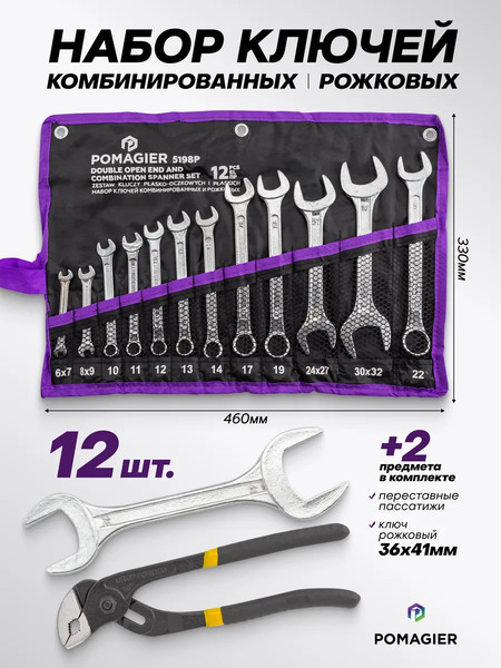 Набор ключей Pomagier POM-5198P+2