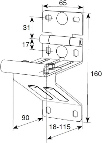 Опора для ворот DoorHan N25234-3/RAL9003
