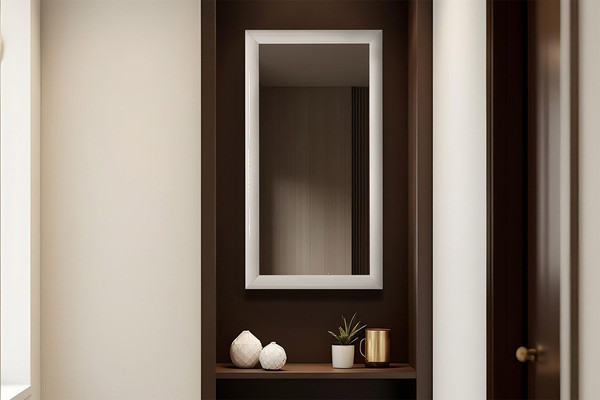 Зеркало Silver Mirrors Глянец белый 50x95 / ФР-00001090 - фото