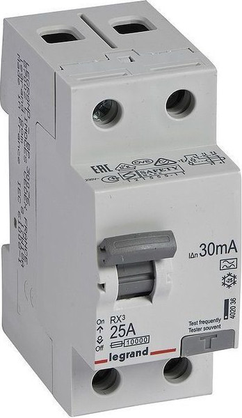 Устройство защитного отключения Legrand RX3 ВДТ 30мА 25А 2П A / 402036 - фото