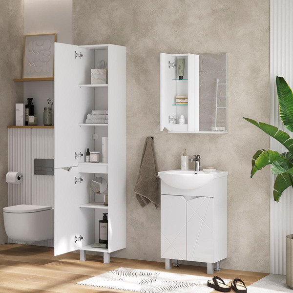 Шкаф с зеркалом для ванной Volna Pronto 50 