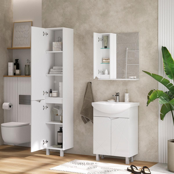 Шкаф с зеркалом для ванной Volna Pronto 60