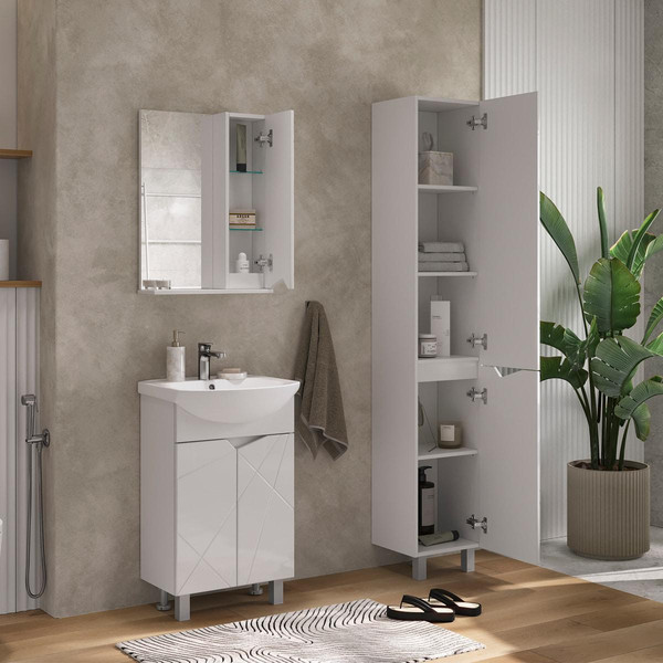 Шкаф с зеркалом для ванной Volna Pronto 50