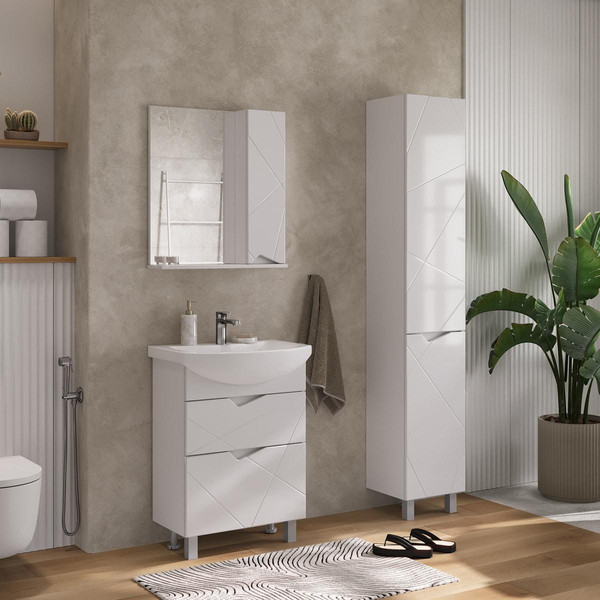 Шкаф с зеркалом для ванной Volna Pronto 60