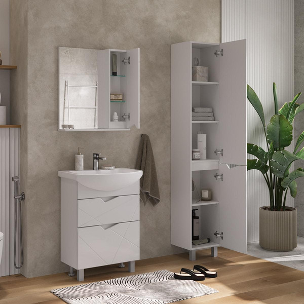 Шкаф с зеркалом для ванной Volna Pronto 60