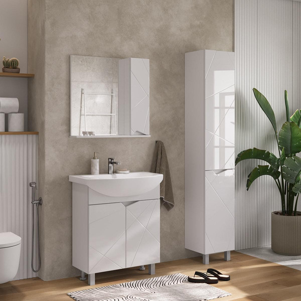 Шкаф с зеркалом для ванной Volna Pronto 70