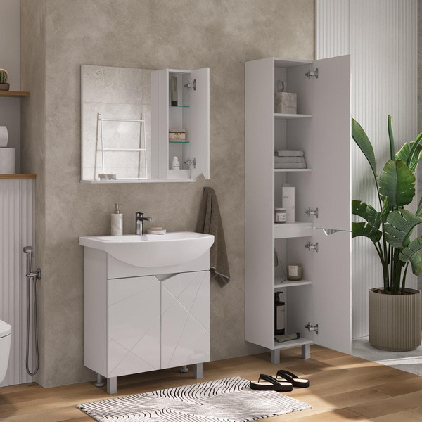 Шкаф с зеркалом для ванной Volna Pronto 70