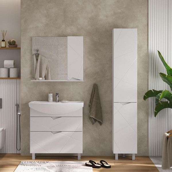 Шкаф с зеркалом для ванной Volna Pronto 80