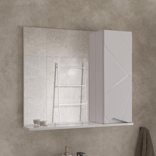 Шкаф с зеркалом для ванной Volna Pronto 80