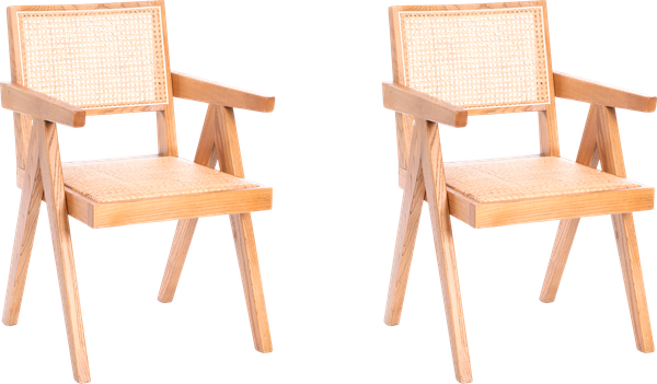 Набор стульев Tetchair Loki дерево вяз/ротанг - фото