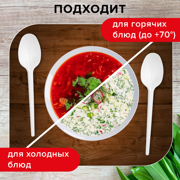 Набор одноразовых ложек Laima Стандарт / 603079