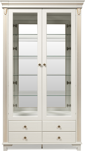 Шкаф с витриной ФорестДекоГрупп Бьянка 2 дверный