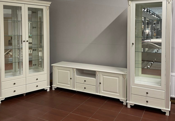 Шкаф с витриной ФорестДекоГрупп Бьянка 2 дверный