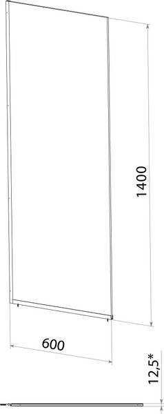 Стеклянная шторка для ванны Saniteco SNT-26 Chrome